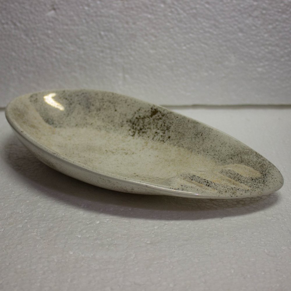 Ceramic Ashtray White with Gold Flecks